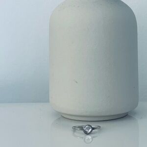 Pandora Sterling Silver Ring with White stone.